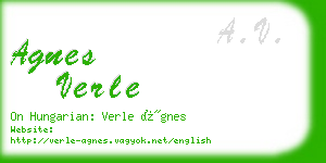 agnes verle business card